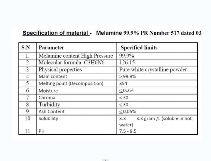 ซัพพลายเออร์ผงเมลามีน A5 สีขาว 99.9% สำหรับเครื่องใช้บนโต๊ะอาหารเมลามีน 0