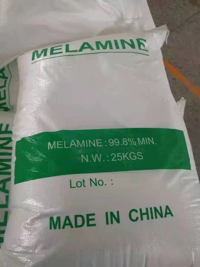 99.5% Min Pure Melamine Powder Food Grade สำหรับอุตสาหกรรมเครื่องใช้บนโต๊ะอาหาร 5