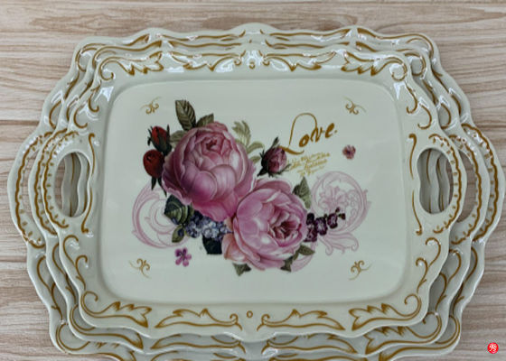 ราคาดี ถาดอาหารเมลามีนพลาสติกเกรด 15 นิ้วพร้อมที่จับ ออนไลน์