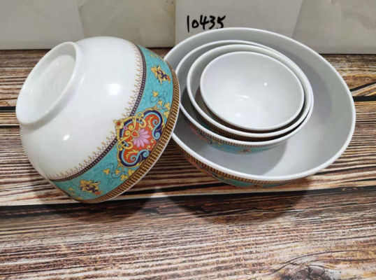 ออกแบบตามสั่ง Ramen Bowl Melamine ด้วยสีเต็มภายในและภายนอก Decal สําหรับอาหารเย็นหรือสลัด