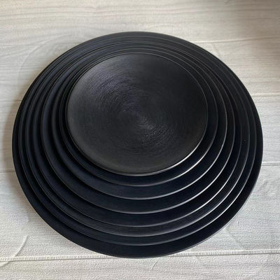 ราคาดี OEM มีให้บริการ 100% ความบริสุทธิ์ Melamine สีดํา จานบริการที่มีขนาดและการออกแบบที่สามารถปรับแต่งได้ ออนไลน์