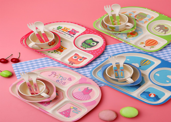 ราคาดี ชามใส่อาหารเด็กใยไผ่ BPA Free Kids Dinnerware Set ออนไลน์